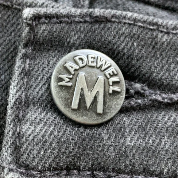 Madewell 9" Denim Shorts‎ in Everton Wash Mens 36 Black Raw Hem Summer Outdoor - Picture 9 of 12